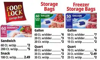Ocean State Job Lot Food Lock Storage Bags offer