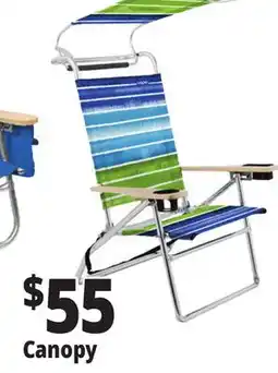 Ocean State Job Lot 4 Position High-Back Beach Chair with Canopy offer
