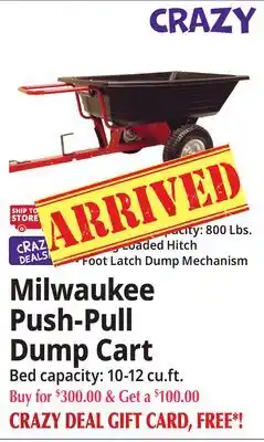 Ocean State Job Lot Milwaukee Push-Pull Dump Cart offer