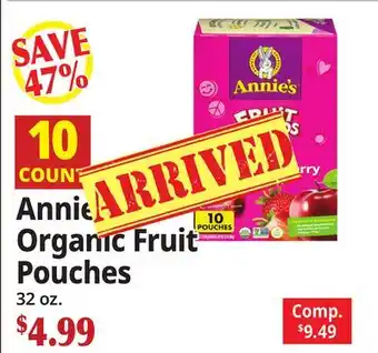 Ocean State Job Lot Annie's Organic Fruit Pouches offer