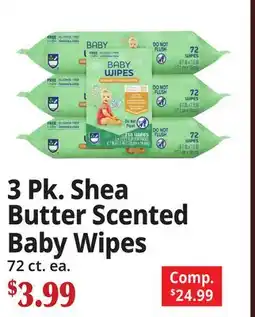 Ocean State Job Lot 3 Pk. Shea Butter Scented Baby Wipes offer