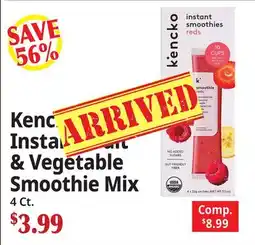 Ocean State Job Lot Kencko Instant fruit & Vegetable Smoothie Mix offer