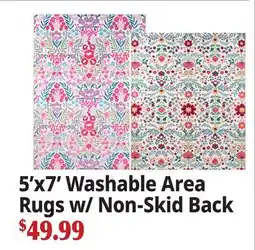 Ocean State Job Lot 5'x7' Washable Area Rugs w/ Non-Skid Back offer
