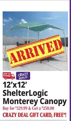 Ocean State Job Lot 12'x12' ShelterLogic Monterey Canopy offer