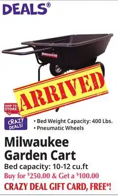 Ocean State Job Lot Milwaukee Garden Cart offer