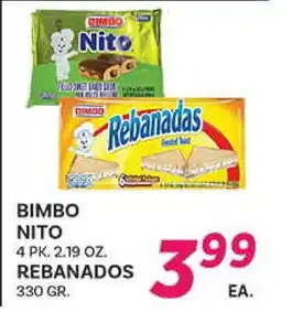 El Paso Grande BIMBO NITO REBANADOS offer