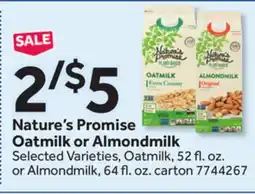 Stop&Shop Nature's Promise Oatmilk or Almondmilk offer