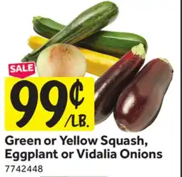 Stop&Shop Green or Yellow Squash, Eggplant or Vidalia Onions offer