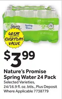 Stop&Shop Nature's Promise Spring Water offer