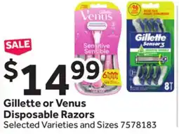 Stop&Shop Gillette or Venus Disposable Razors offer