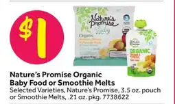 Stop&Shop Nature's Promise Organic Baby Food or Smoothie Melts offer