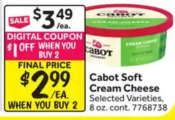 Stop&Shop Cabot Soft Cream Cheese offer