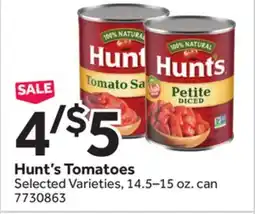 Stop&Shop Hunt's Tomatoes offer