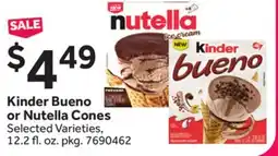Stop&Shop Kinder Bueno or Nutella Cones offer