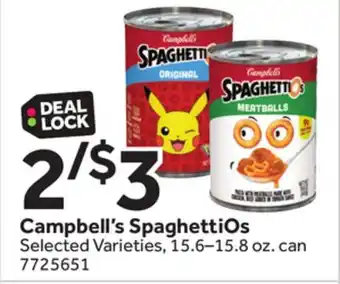 Stop&Shop Campbell's SpaghettiOs offer