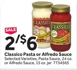 Stop&Shop Classico Pasta or Alfredo Sauce offer