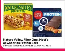 Stop&Shop Nature Valley, Fiber One, Mott's or Cheerios Protein Bars offer