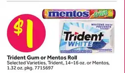 Stop&Shop Trident Gum or Mentos Roll offer