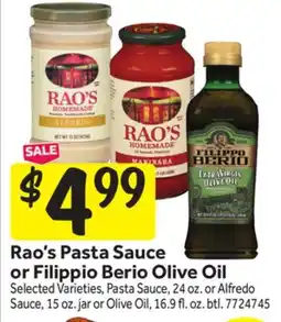 Stop&Shop Rao's Pasta Sauce or Filippio Berio Olive Oil offer