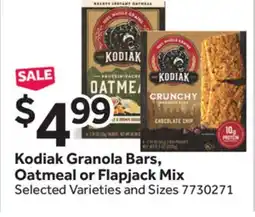 Stop&Shop Kodiak Granola Bars, Oatmeal or Flapjack Mix offer