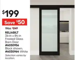 Lowe's 36-in x 84-in Frosted Glass Barn Door offer