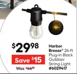 Lowe's 24-ft Plug-in Black Outdoor String Light offer