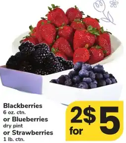 ACME Blackberries 6 oz. ctn. or Blueberries dry pint or Strawberries 1 lb. ctn offer
