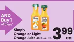 ACME Simply Orange or Light Orange Juice offer