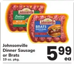 ACME Johnsonville Dinner Sausage or Brats offer