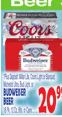 Bravo Supermarkets BUDWEISER BEER offer