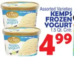 Bravo Supermarkets KEMPS FROZEN YOGURT 1.5 Qt. Cntr offer
