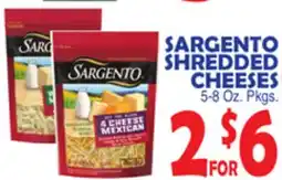 Bravo Supermarkets SARGENTO SHREDDED CHEESES offer