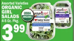 Bravo Supermarkets ORGANIC GIRL SALADS 4-5 Oz. Pkg offer