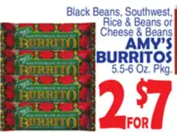 Bravo Supermarkets AMY'S BURRITOS 5-5.6 oz., pkg offer