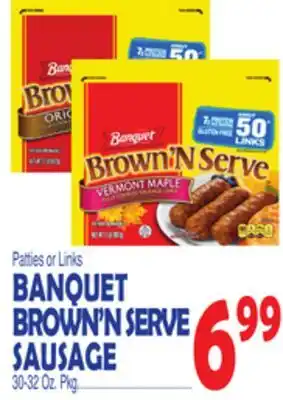 Bravo Supermarkets BANQUET BROWN'N SERVE SAUSAGE offer