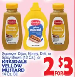 Bravo Supermarkets KRASDALE YELLOW MUSTARD 14 Oz. Btl offer