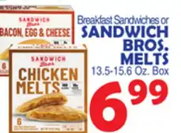 Bravo Supermarkets SANDWICH BROS. MELTS 13.5-15.6 Oz offer