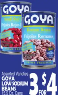 Bravo Supermarkets GOYA LOW SODIUM BEANS offer