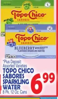 Bravo Supermarkets TOPO CHICO SABORES SPARKLING WATER 8 Pk. 12 Oz. Cans offer