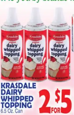 Bravo Supermarkets KRASDALE DAIRY WHIPPED TOPPING offer