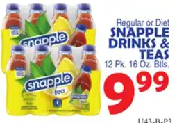 Bravo Supermarkets SNAPPLE DRINKS & TEAS offer