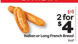 Weis Markets Italian or Long French Bread offer