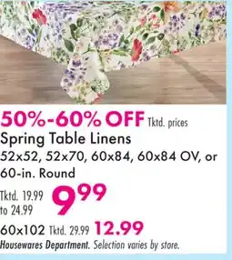 Boscov's Spring Table Linens offer