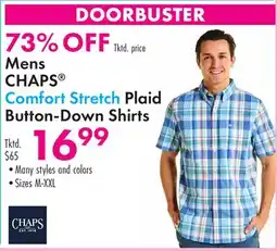 Boscov's Mens CHAPS Comfort Stretch Plaid Button-Down Shirts offer