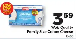 Weis Markets Weis Quality Family Size Cream Cheese offer