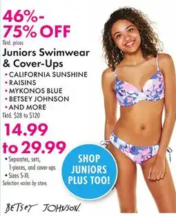 Boscov's Juniors Swimwear & Cover-Ups offer