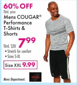 Boscov's Mens COUGAR Performance T-Shirts & Shorts offer
