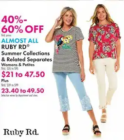 Boscov's ALMOST ALL RUBY RD Summer Collections & Related Separates offer