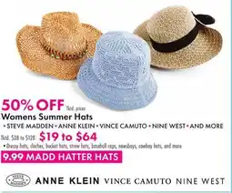 Boscov's Womens Summer Hats offer
