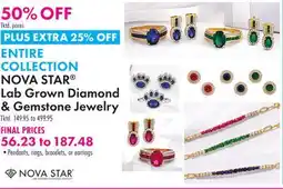 Boscov's NOVA STAR Lab Grown Diamond & Gemstone Jewelry offer